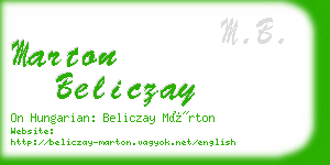 marton beliczay business card